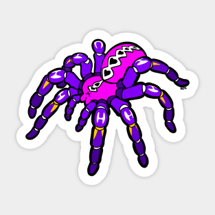 Purple Pokie Poecilotheria Metallica Gooty Sapphire Tarantula Bold Smooth Black Outline Sticker